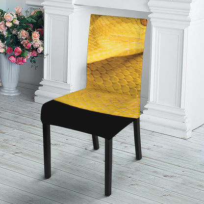 Yellow Snake Print Dining Chair Slipcover