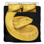Yellow Snake Print Duvet Cover Bedding Set
