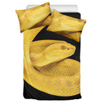 Yellow Snake Print Duvet Cover Bedding Set