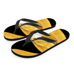 Yellow Snake Print Flip Flops