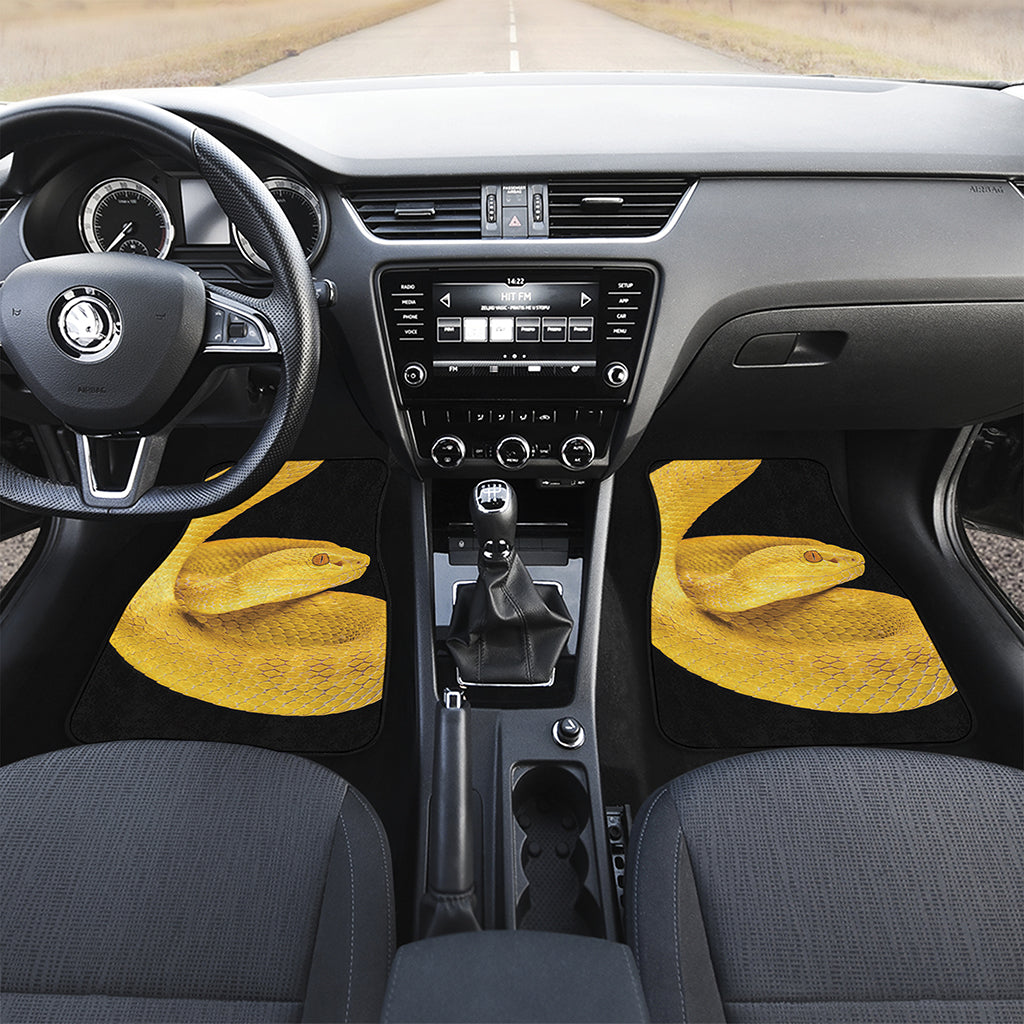 Yellow Snake Print Front and Back Car Floor Mats