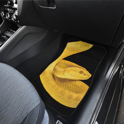 Yellow Snake Print Front and Back Car Floor Mats