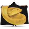 Yellow Snake Print Hooded Blanket