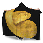 Yellow Snake Print Hooded Blanket