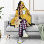 Yellow Snake Print Hooded Blanket