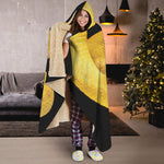 Yellow Snake Print Hooded Blanket