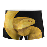 Yellow Snake Print Men's Boxer Briefs