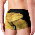 Yellow Snake Print Men's Boxer Briefs