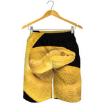 Yellow Snake Print Men's Shorts