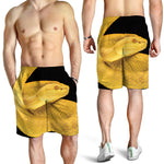 Yellow Snake Print Men's Shorts
