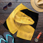 Yellow Snake Print Men's Shorts