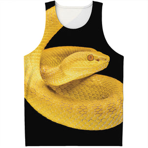 Yellow Snake Print Men's Tank Top