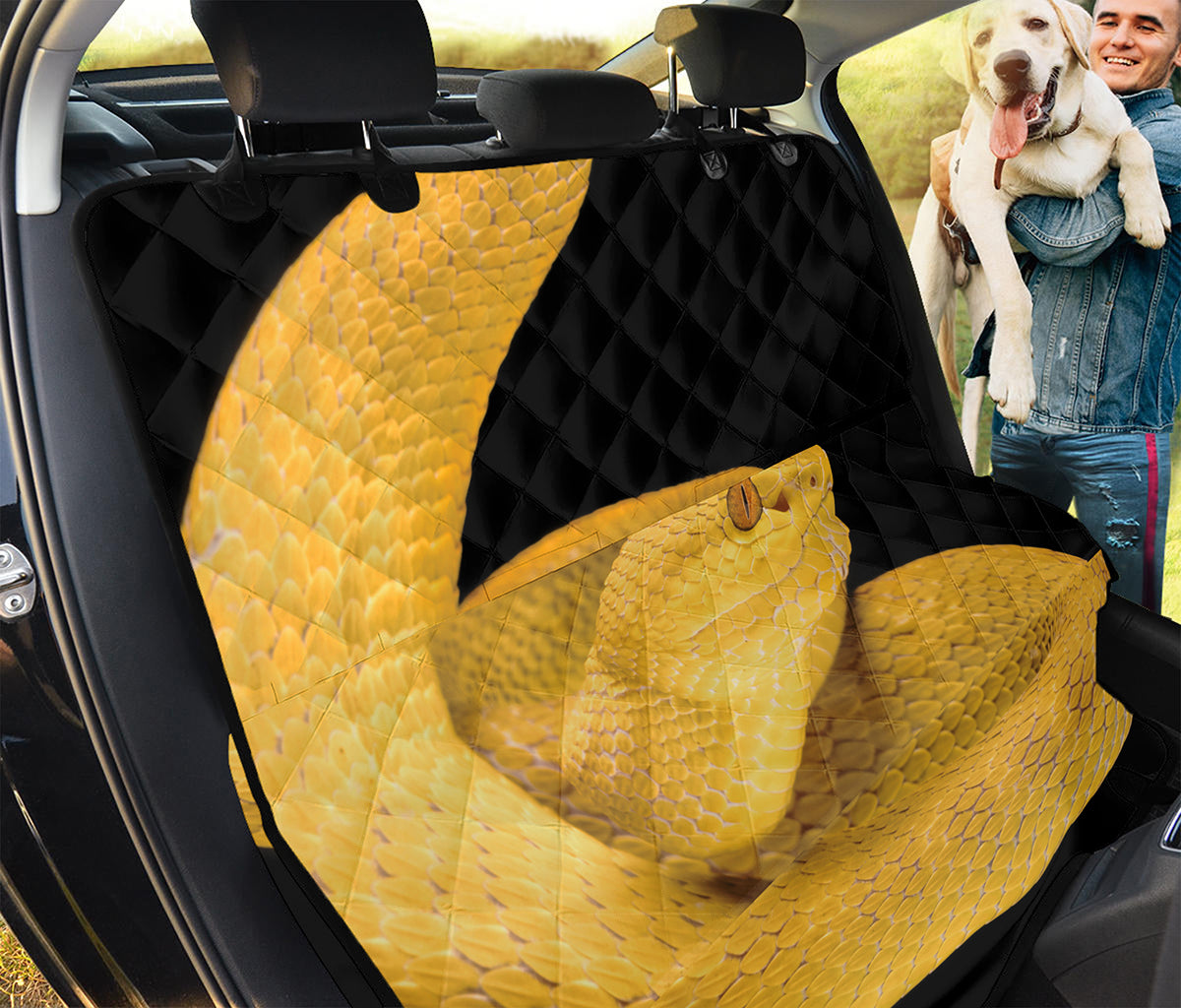 Yellow Snake Print Pet Car Back Seat Cover