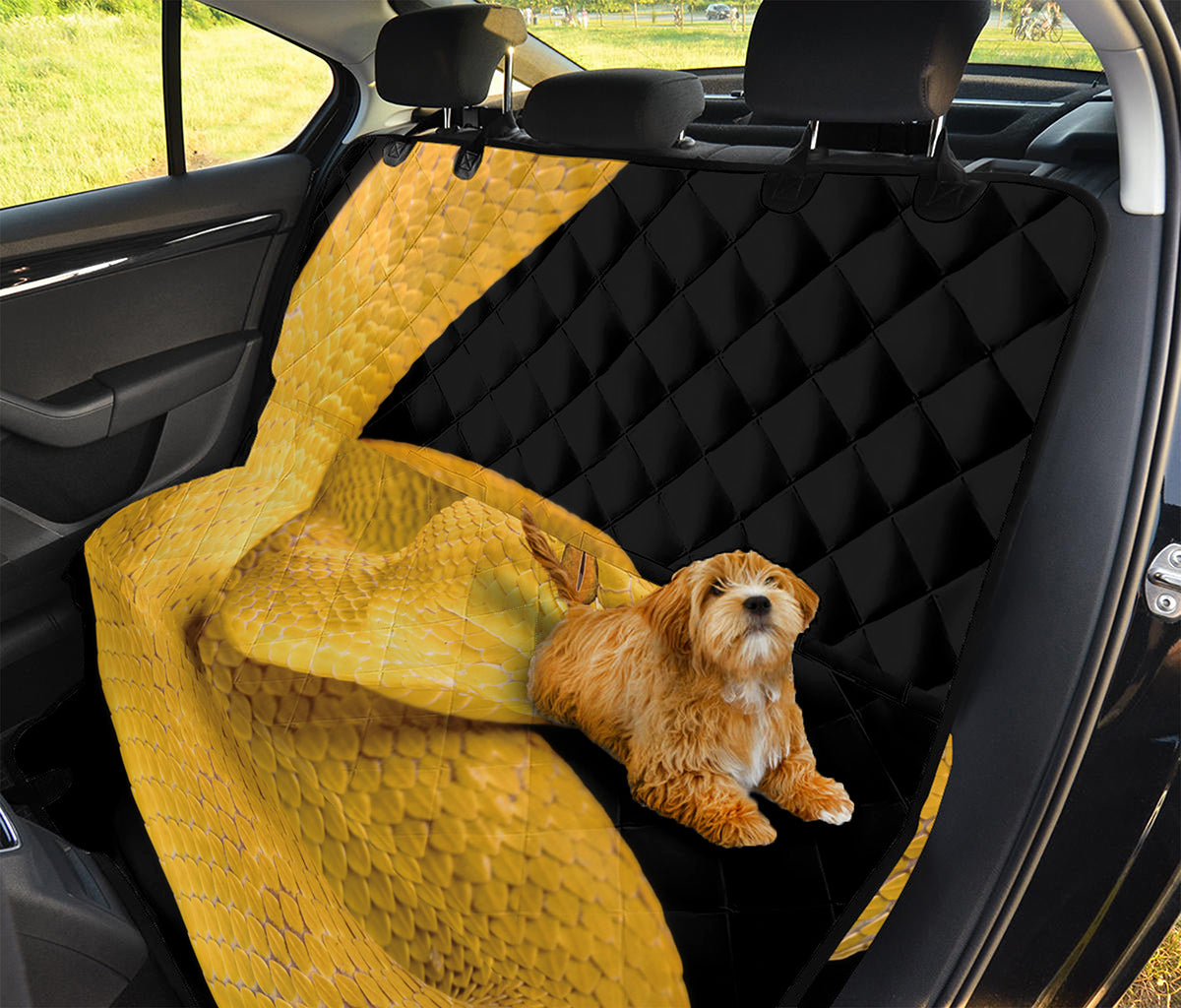 Yellow Snake Print Pet Car Back Seat Cover