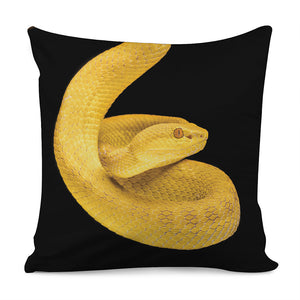 Yellow Snake Print Pillow Cover