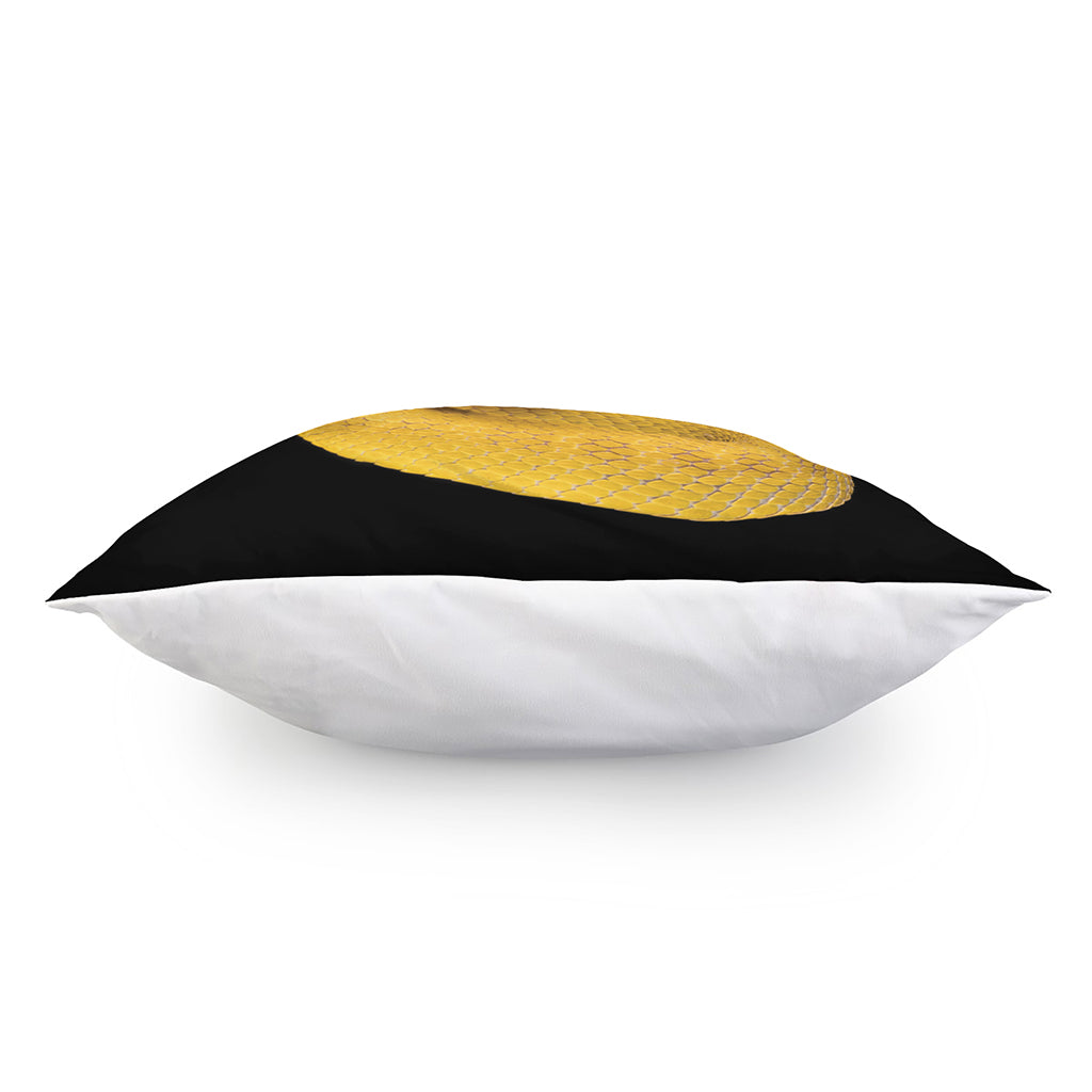Yellow Snake Print Pillow Cover