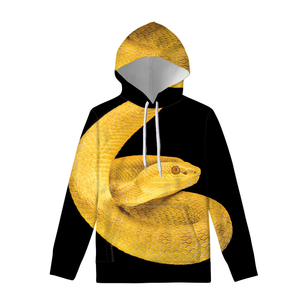 Yellow Snake Print Pullover Hoodie