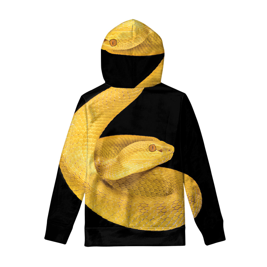 Yellow Snake Print Pullover Hoodie