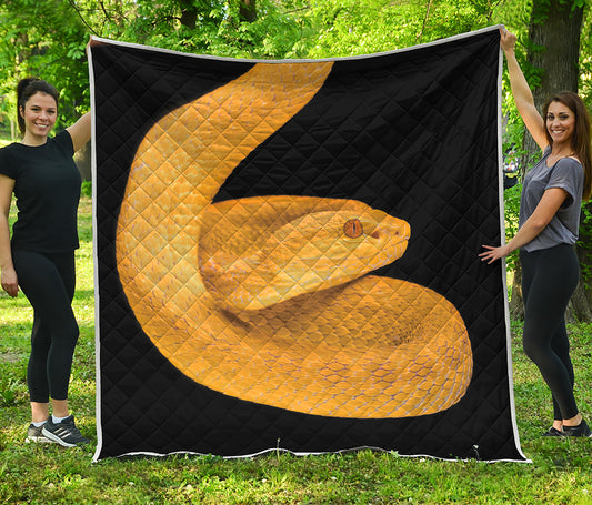Yellow Snake Print Quilt