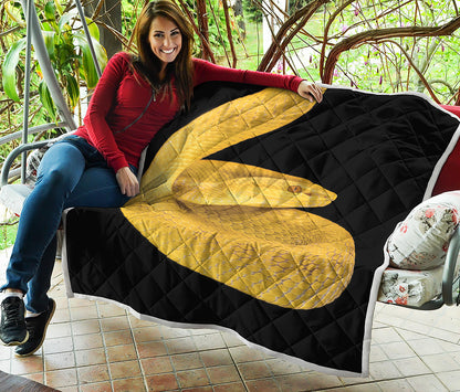 Yellow Snake Print Quilt