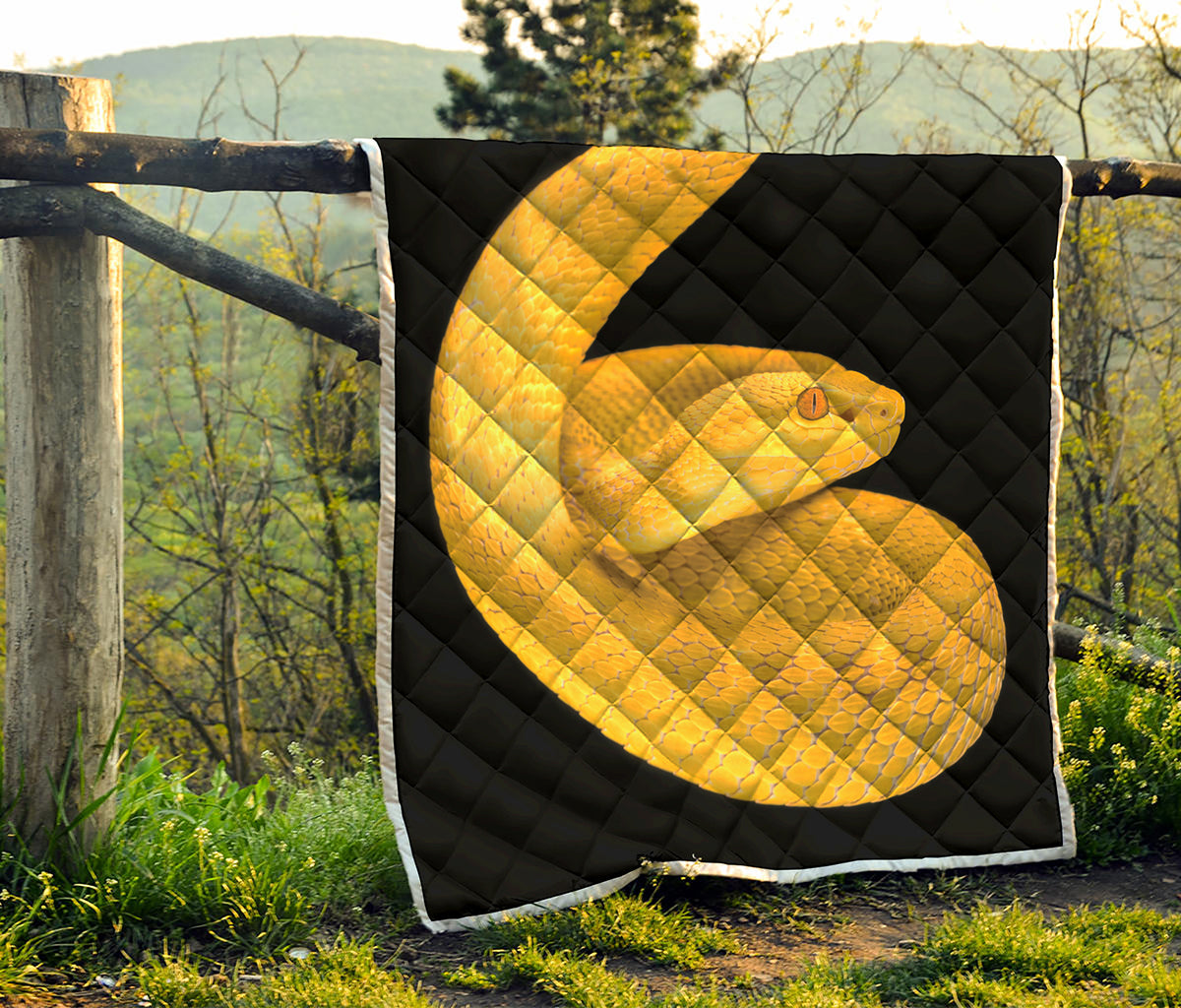 Yellow Snake Print Quilt