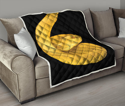 Yellow Snake Print Quilt