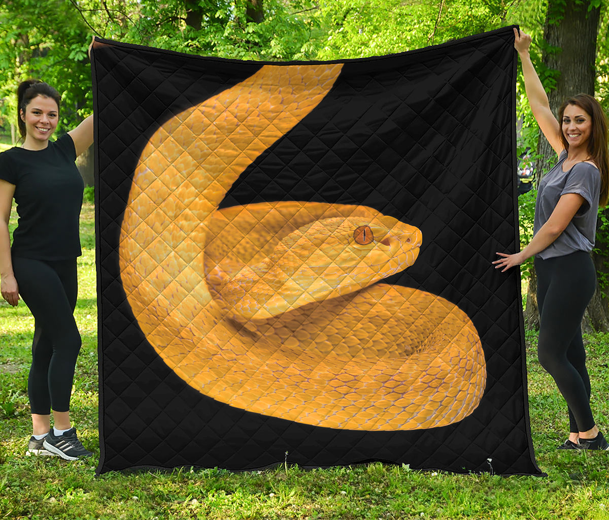 Yellow Snake Print Quilt
