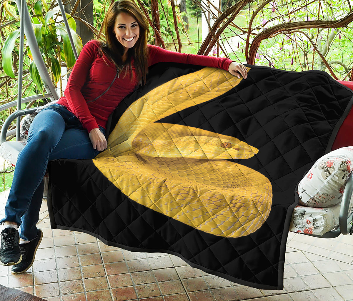 Yellow Snake Print Quilt