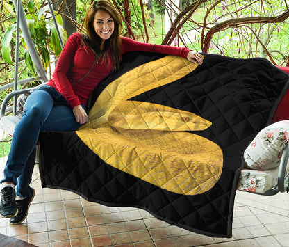 Yellow Snake Print Quilt