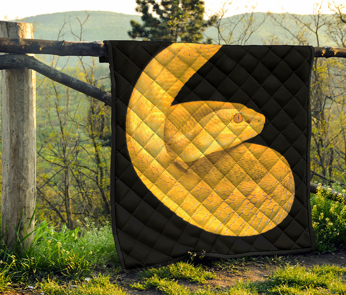 Yellow Snake Print Quilt