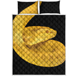Yellow Snake Print Quilt Bed Set