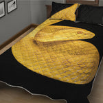 Yellow Snake Print Quilt Bed Set