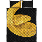 Yellow Snake Print Quilt Bed Set