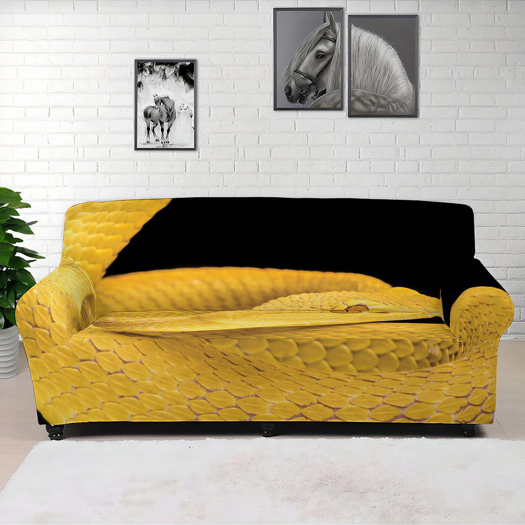 Yellow Snake Print Sofa Cover