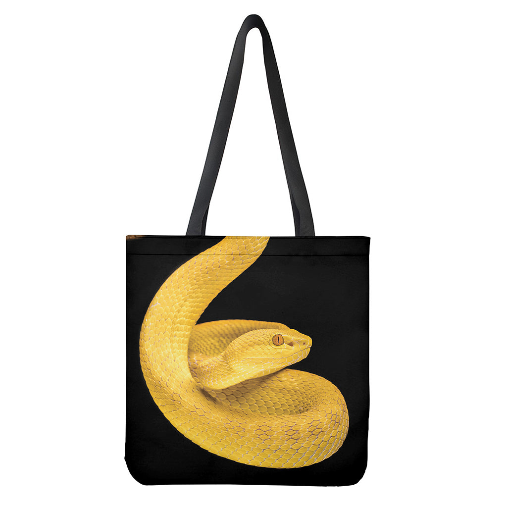 Yellow Snake Print Tote Bag