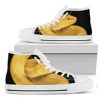 Yellow Snake Print White High Top Shoes