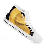 Yellow Snake Print White High Top Shoes