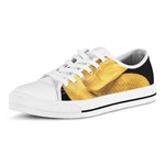 Yellow Snake Print White Low Top Shoes