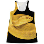 Yellow Snake Print Women's Racerback Tank Top