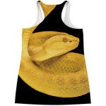 Yellow Snake Print Women's Racerback Tank Top