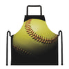 Yellow Softball Ball Print Apron