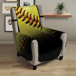 Yellow Softball Ball Print Armchair Protector