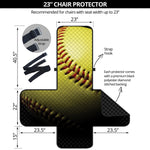 Yellow Softball Ball Print Armchair Protector