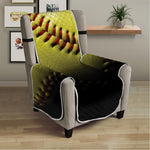 Yellow Softball Ball Print Armchair Protector