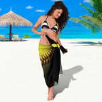 Yellow Softball Ball Print Beach Sarong Wrap