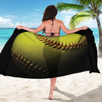 Yellow Softball Ball Print Beach Sarong Wrap