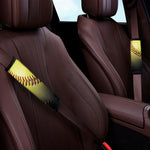 Yellow Softball Ball Print Car Seat Belt Covers