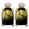 Yellow Softball Ball Print Car Seat Organizers