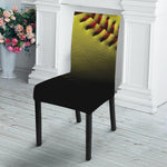 Yellow Softball Ball Print Dining Chair Slipcover