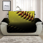 Yellow Softball Ball Print Half Sofa Protector